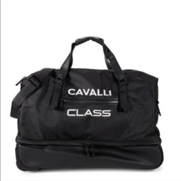 Roberto Cavalli Class Rolling Duffel - Separate shoe area Studded Bottom Nwt ❤️ - Picture 11 of 11